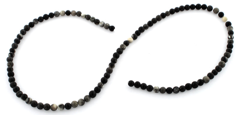4mm Plain Round Bull Eye Jasper Gem Stone Beads