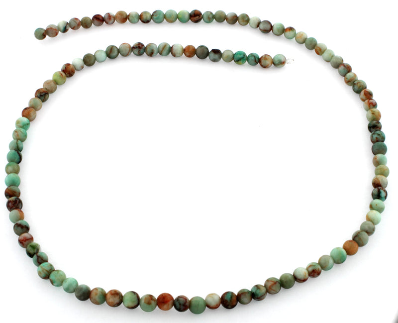 4mm Plain Round Green Turquoise Gem Stone Beads