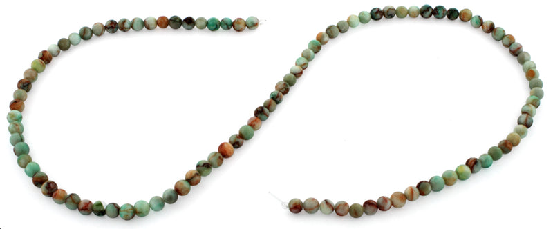 4mm Plain Round Green Turquoise Gem Stone Beads