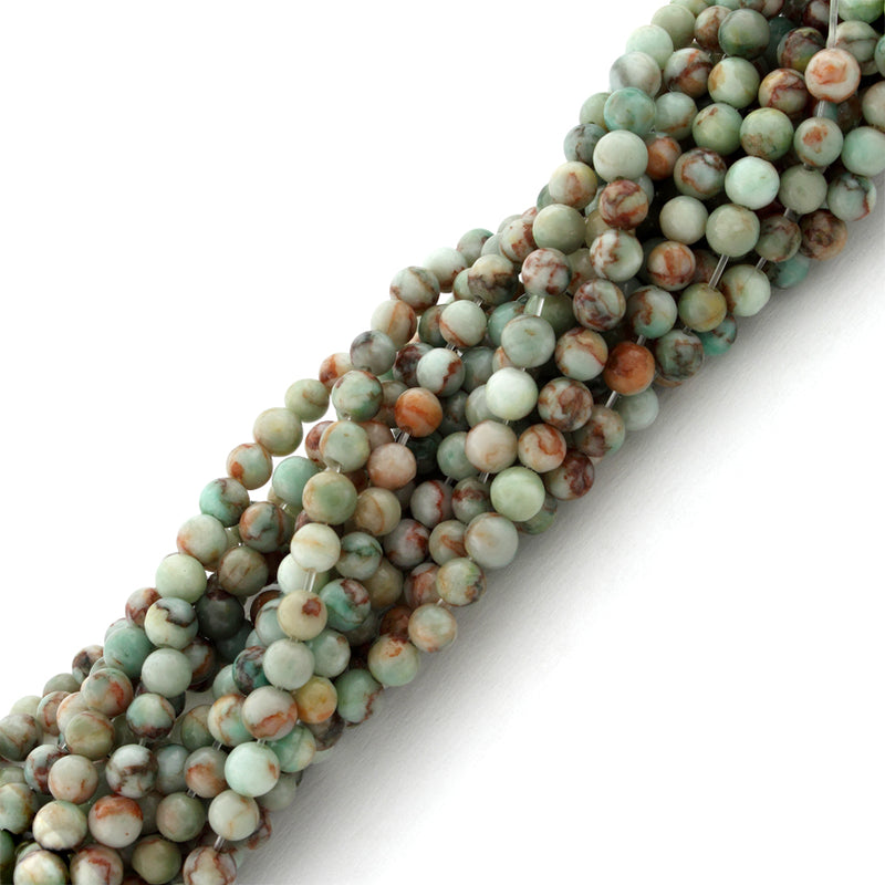 4mm Plain Round Green Turquoise Gem Stone Beads