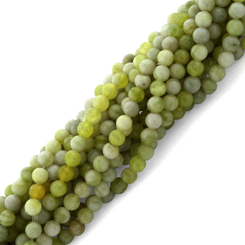 4mm Plain Round Harmony Serpentine Gem Stone Beads