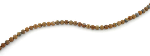 4mm Plain Round Picasso Gem Stone Beads