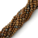 4mm Plain Round Picasso Gem Stone Beads