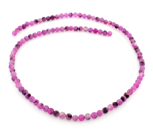 4mm Plain Round Purple Quartz Gem Stone Beads