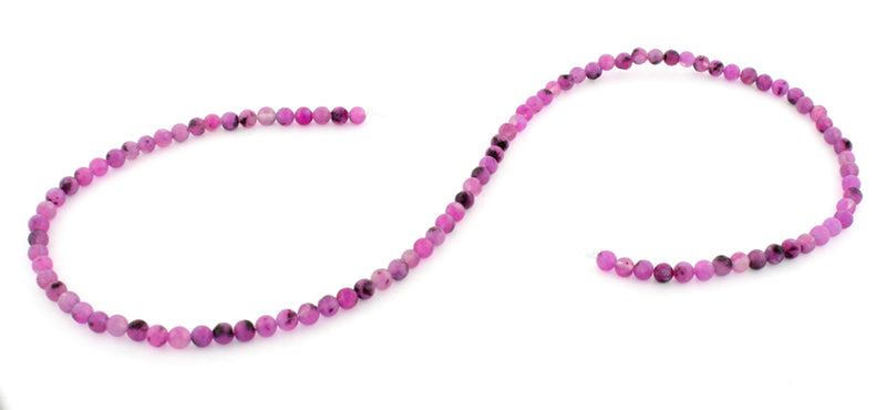 4mm Plain Round Purple Quartz Gem Stone Beads