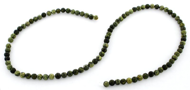 4mm Plain Round Russian Serpentine Gem Stone Beads