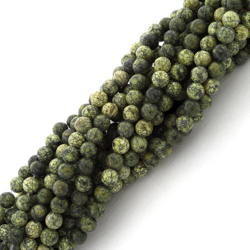 4mm Plain Round Russian Serpentine Gem Stone Beads