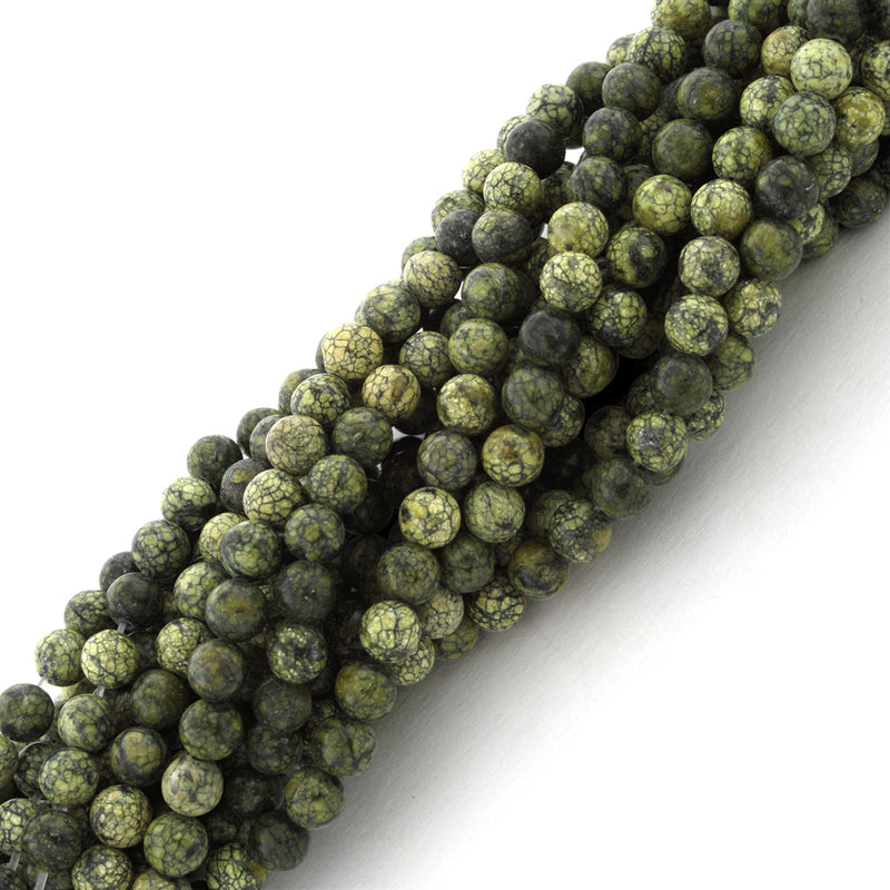 4mm Plain Round Russian Serpentine Gem Stone Beads