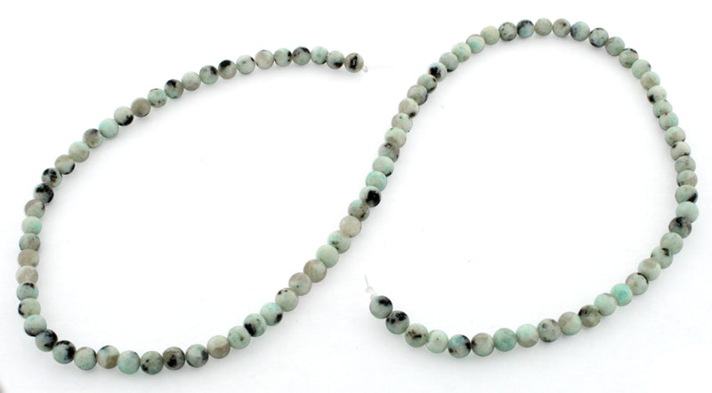 4mm Plain Round Sesame Jasper Gem Stone Beads