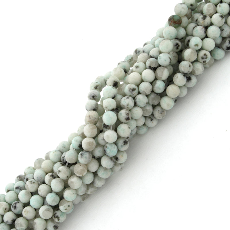 4mm Plain Round Sesame Jasper Gem Stone Beads