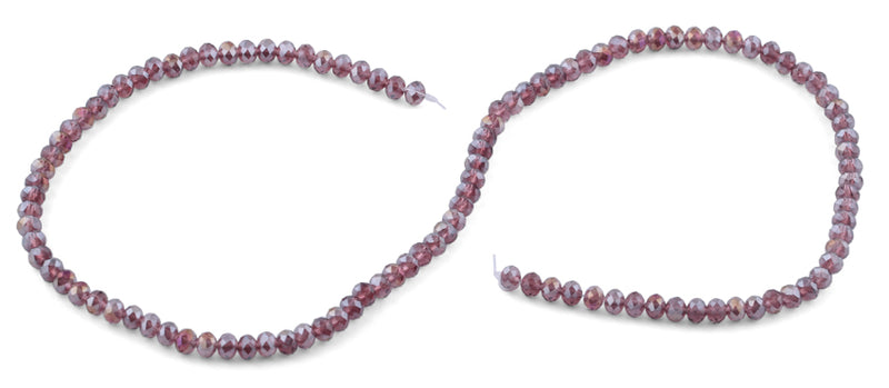 4mm Purple Faceted Rondelle Crystal Beads