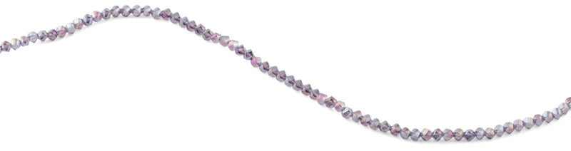 4mm Purple Twist Round Faceted Crystal Beads