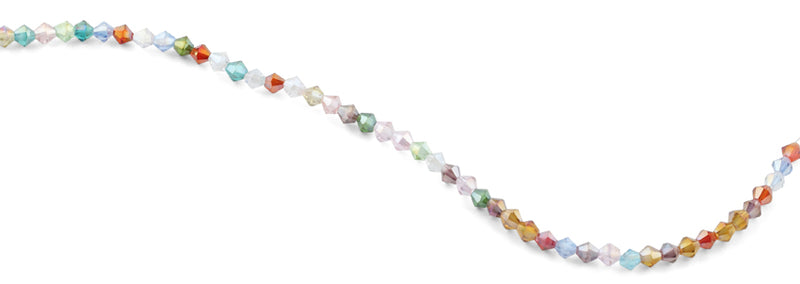 4mm Rainbow Faceted Bicone Crystal Beads