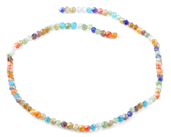 4mm Rainbow Twist Round Faceted Crystal Beads