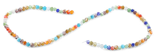 4mm Rainbow Twist Round Faceted Crystal Beads