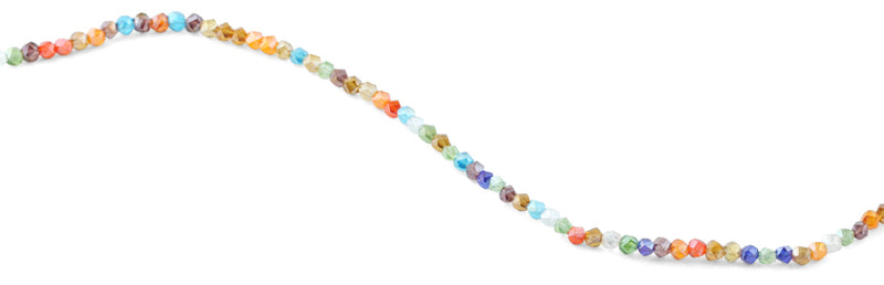 4mm Rainbow Twist Round Faceted Crystal Beads