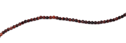 4mm Red Tiger Eye Faceted Gem Stone Beads
