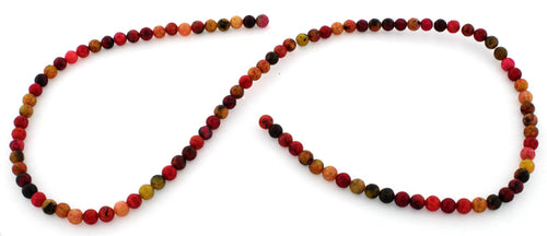 4mm Red Turtle Jasper Gem Stone Beads