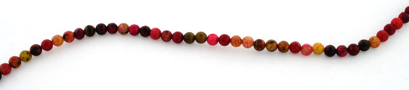 4mm Red Turtle Jasper Gem Stone Beads