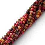 4mm Red Turtle Jasper Gem Stone Beads