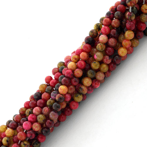 4mm Red Turtle Jasper Gem Stone Beads