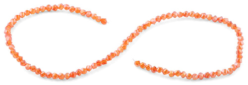 4mm Red Twist Round Faceted Crystal Beads