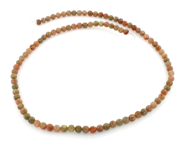 4mm Round Autumn Jasper Gem Stone Beads
