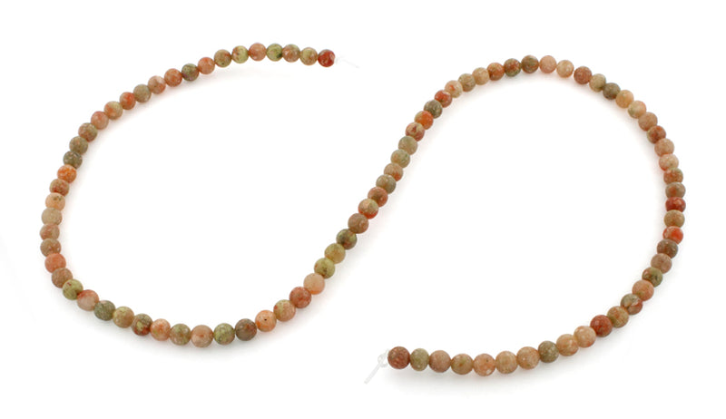 4mm Round Autumn Jasper Gem Stone Beads