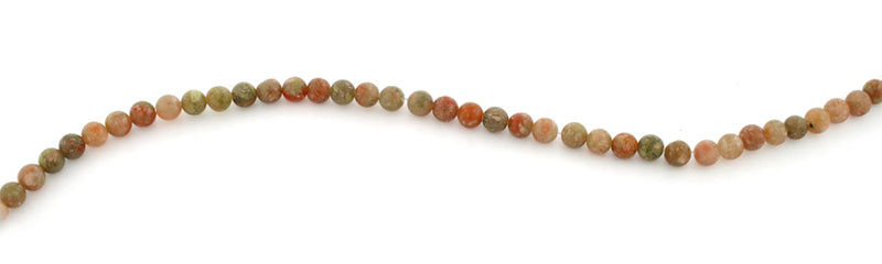 4mm Round Autumn Jasper Gem Stone Beads
