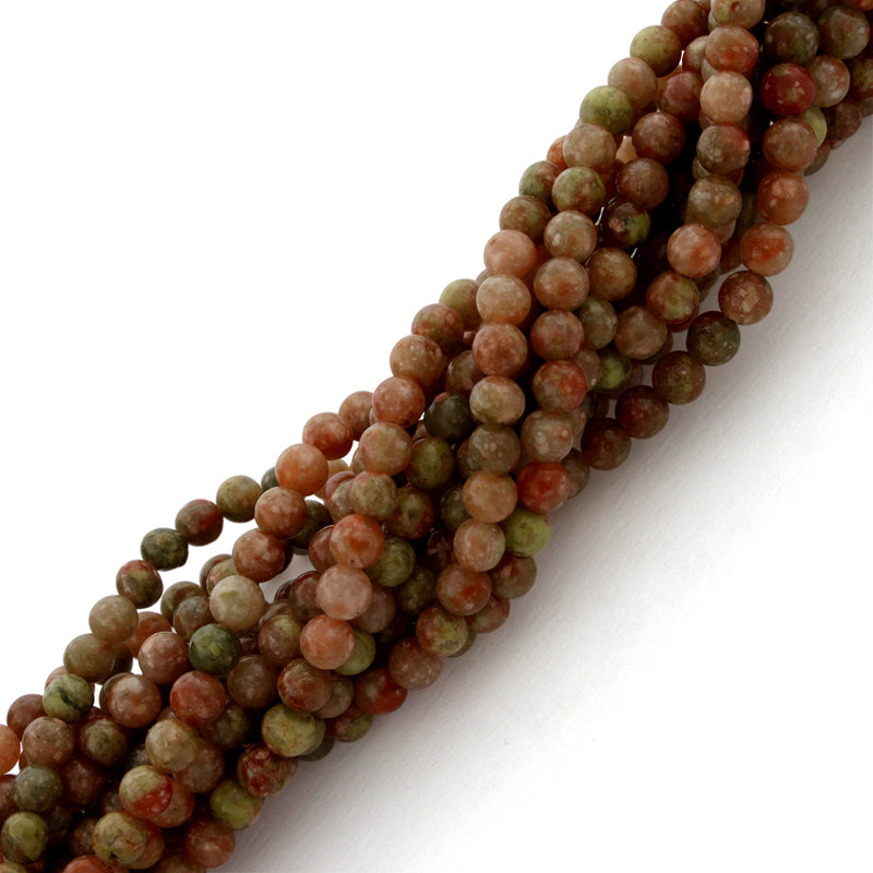 4mm Round Autumn Jasper Gem Stone Beads