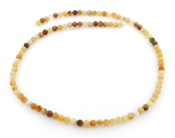 4mm Round Golden Jasper Gem Stone Beads