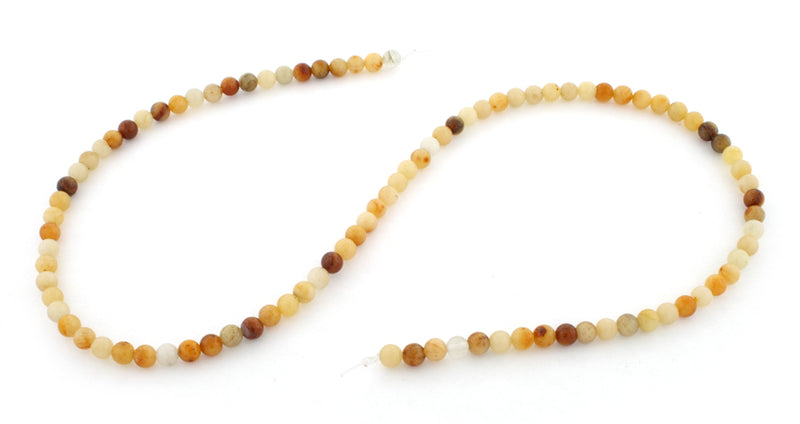 4mm Round Golden Jasper Gem Stone Beads
