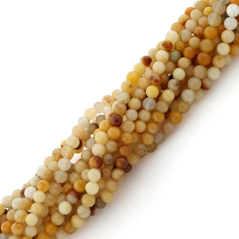 4mm Round Golden Jasper Gem Stone Beads