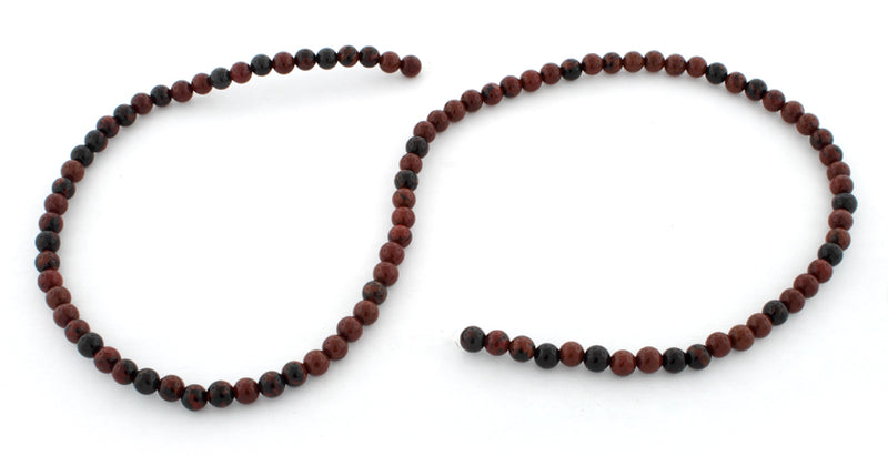 4mm Round Mahogany Obsidian Gem Stone Beads