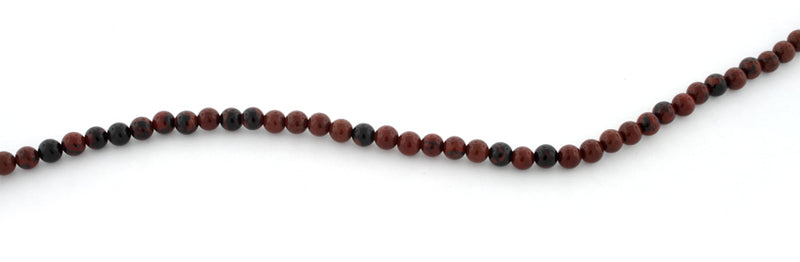 4mm Round Mahogany Obsidian Gem Stone Beads