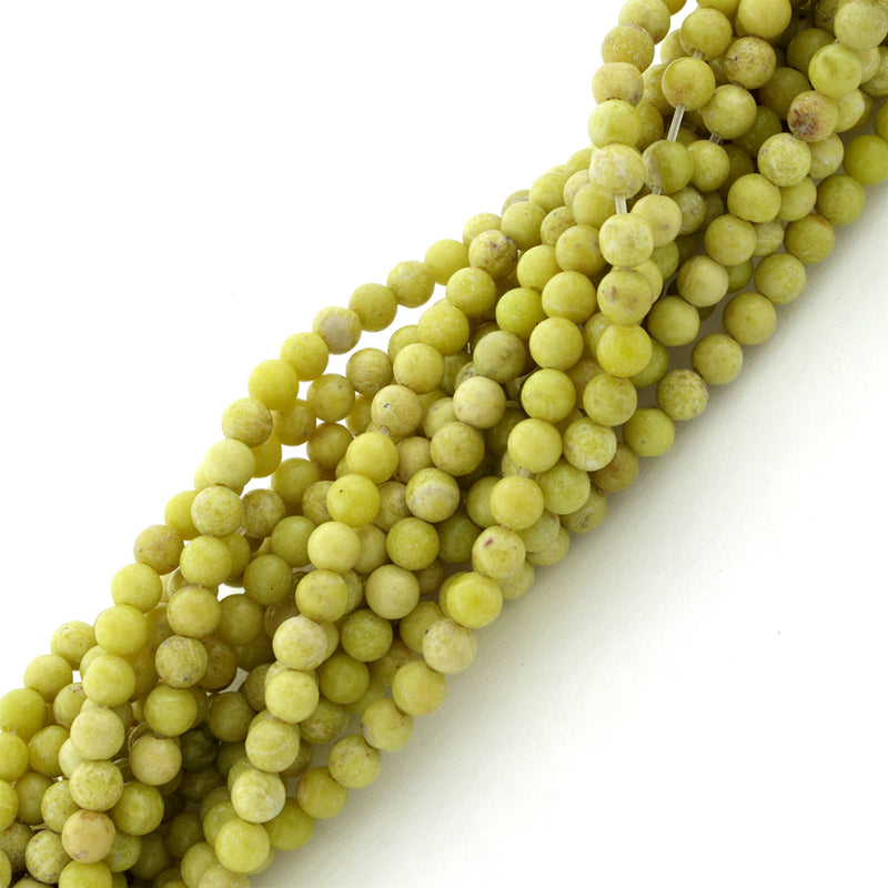 4mm Round Pineapple Jasper Gem Stone Beads
