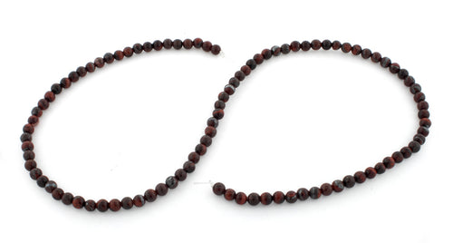4mm Round Red Tiger Eye Gem Stone Beads