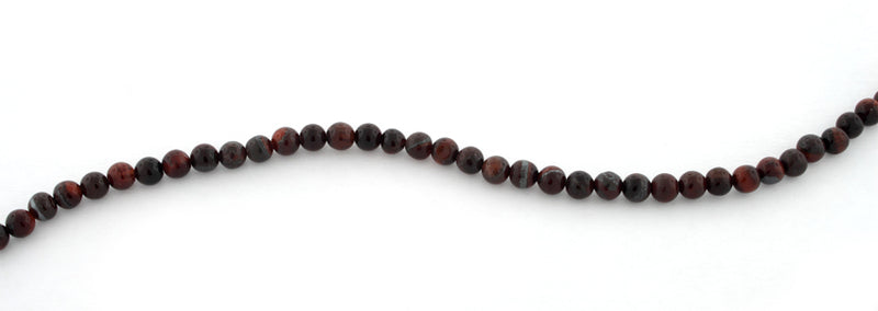 4mm Round Red Tiger Eye Gem Stone Beads