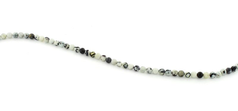 4mm Round White Turquoise Jasper Gem Stone Beads