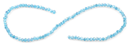 4mm Teal Twist Round Faceted Crystal Beads