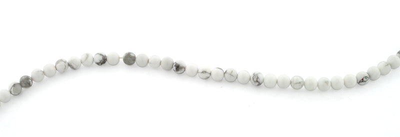 4mm White Howlite Gem Stone Beads
