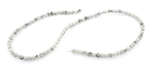 4mm White Howlite Gem Stone Beads