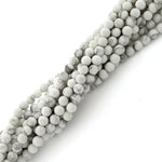 4mm White Howlite Gem Stone Beads