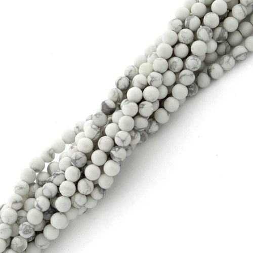 4mm White Howlite Gem Stone Beads