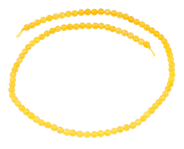 4mm Yellow Agate Faceted Gem Stone Beads