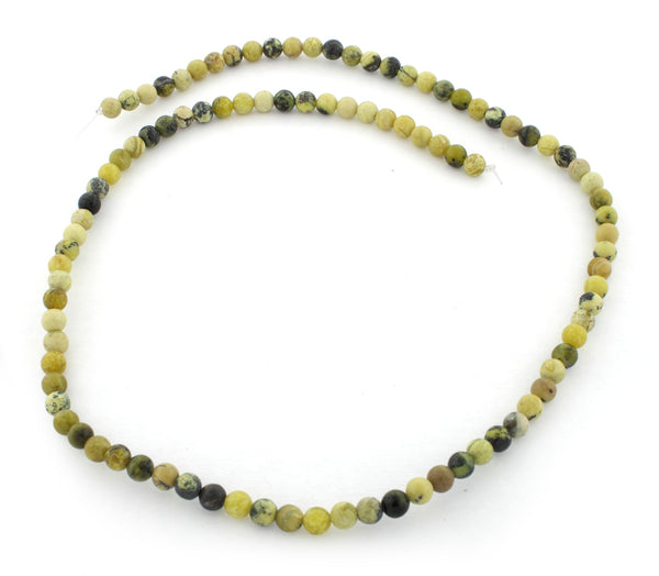 4mm Yellow Turquoise Gem Stone Beads