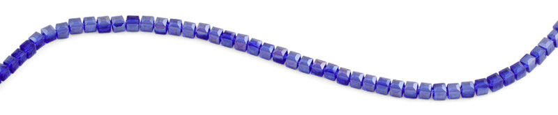 4x4mm Blue Square Faceted Crystal Beads