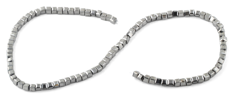 4x4mm Metallic Square Faceted Crystal Beads