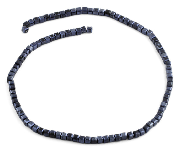 4x4mm Navy Blue Square Faceted Crystal Beads