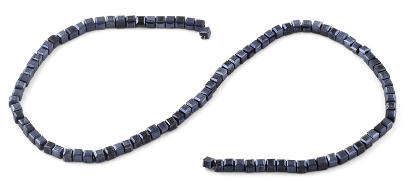 4x4mm Navy Blue Square Faceted Crystal Beads